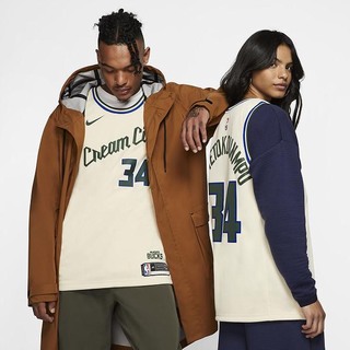 Jersey Nike Giannis Antetokounmpo Bucks – City Edition NBA Swingman Dama Bej | CXWF-37569
